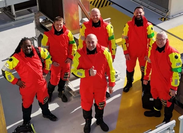 Back row (L-R): Tawanda Felix Chitfa – Asset Manager (DTP), Michael Hook – Senior Engineer (PSC), Joel Matthews -Asset Manager (DTP), Sacha Henty – Transaction Manager (Ørsted), Gary Thornton – Technical Director (DTP) Front row (L-R): Peter Russell – Senior Authorised Person (Ørsted)