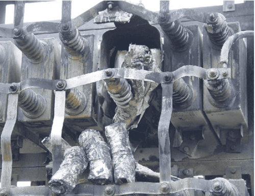 Figure 3: When thing go wrong - exploded capacitor bank [1]