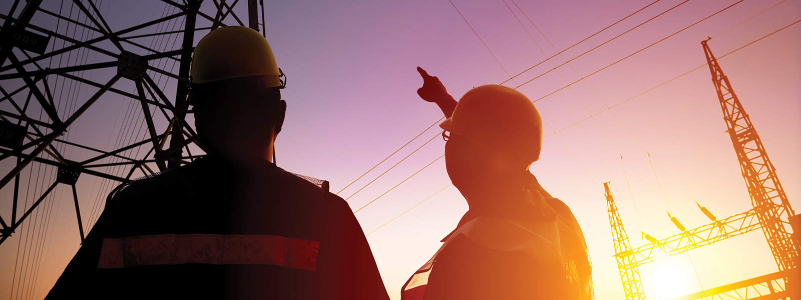 Engineers power tower substation