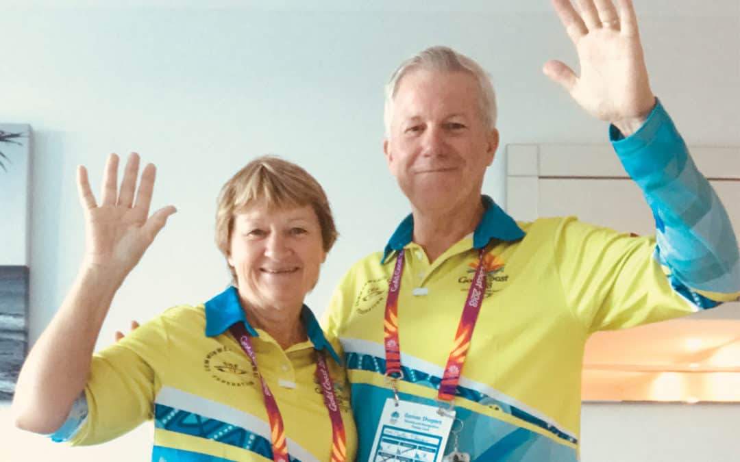 Martin and Kim at the Commonwealth Games in Australia
