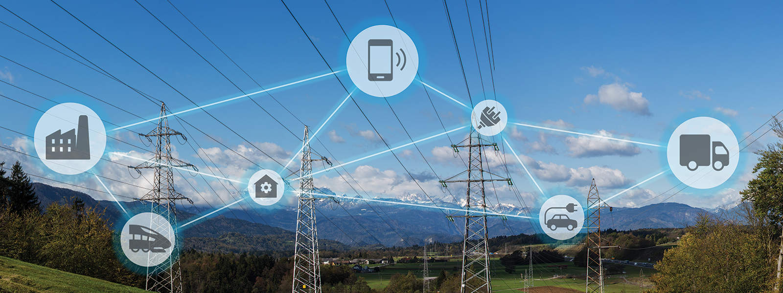 Power Electricity smart grid icons